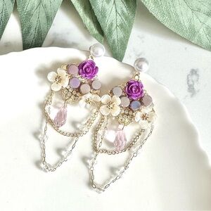 2/$30🌵 Dewy Secret Rose Earrings Garden Fairycore Princesscore Cottagecore NEW